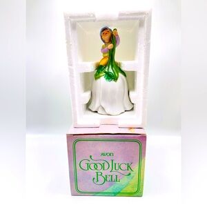 Vintage 1983 Avon Good Luck Bell Leprechaun Ceramic in box, unused